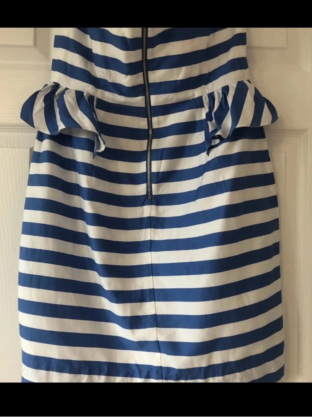 Lilly Pulitzer Blue/White Stripe Strapless Peplum dress size 8. Kentucky Derby! - Picture 2 of 7